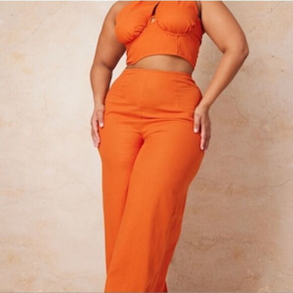 Pretty little thing Plus Rust One Shoulder Corset Top Size 22 (3XL) NWT - Picture 3 of 11